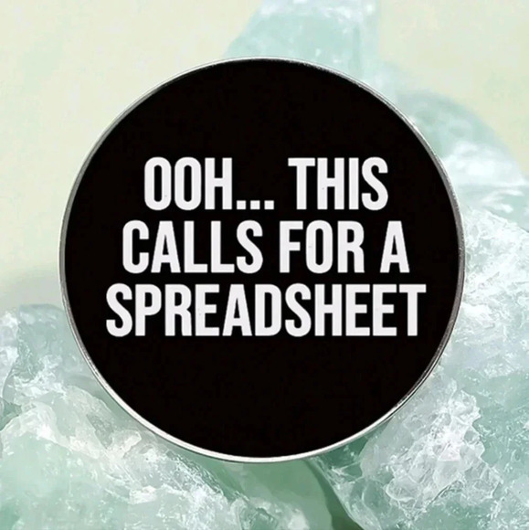 Funny oh this calls for a spreadsheet black enamel brooch pin accessories - Picture 4 of 8